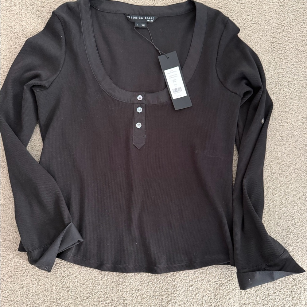 Veronica Beard Black Long Sleeve Top